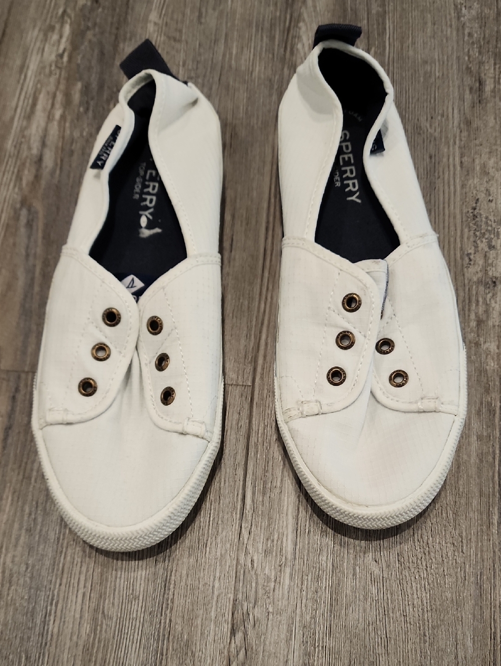 Sperry Women's White Slip-On Sneakers